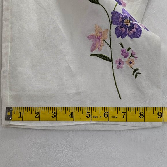 7th Avenue Linen Crop Capri Womens XL White Floral Embroidery CottageCore Beach - Picture 9 of 12